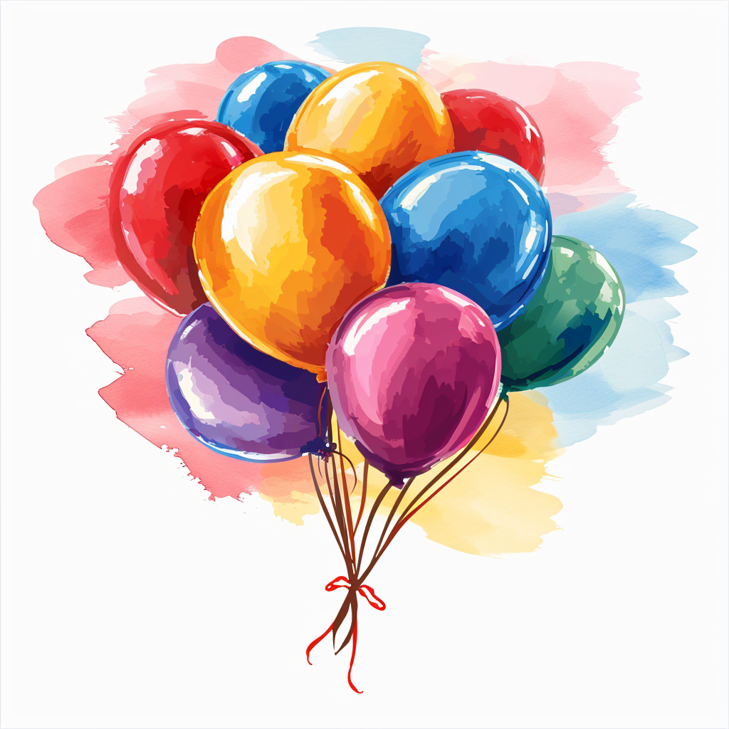 Happy birthday postcard with air balloons