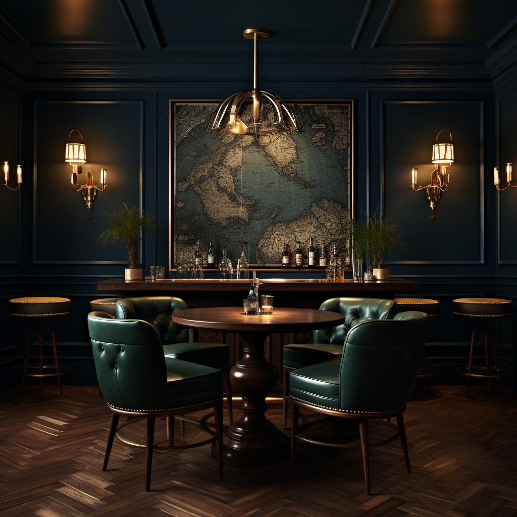 Traditional Moody Bistro Bar Design