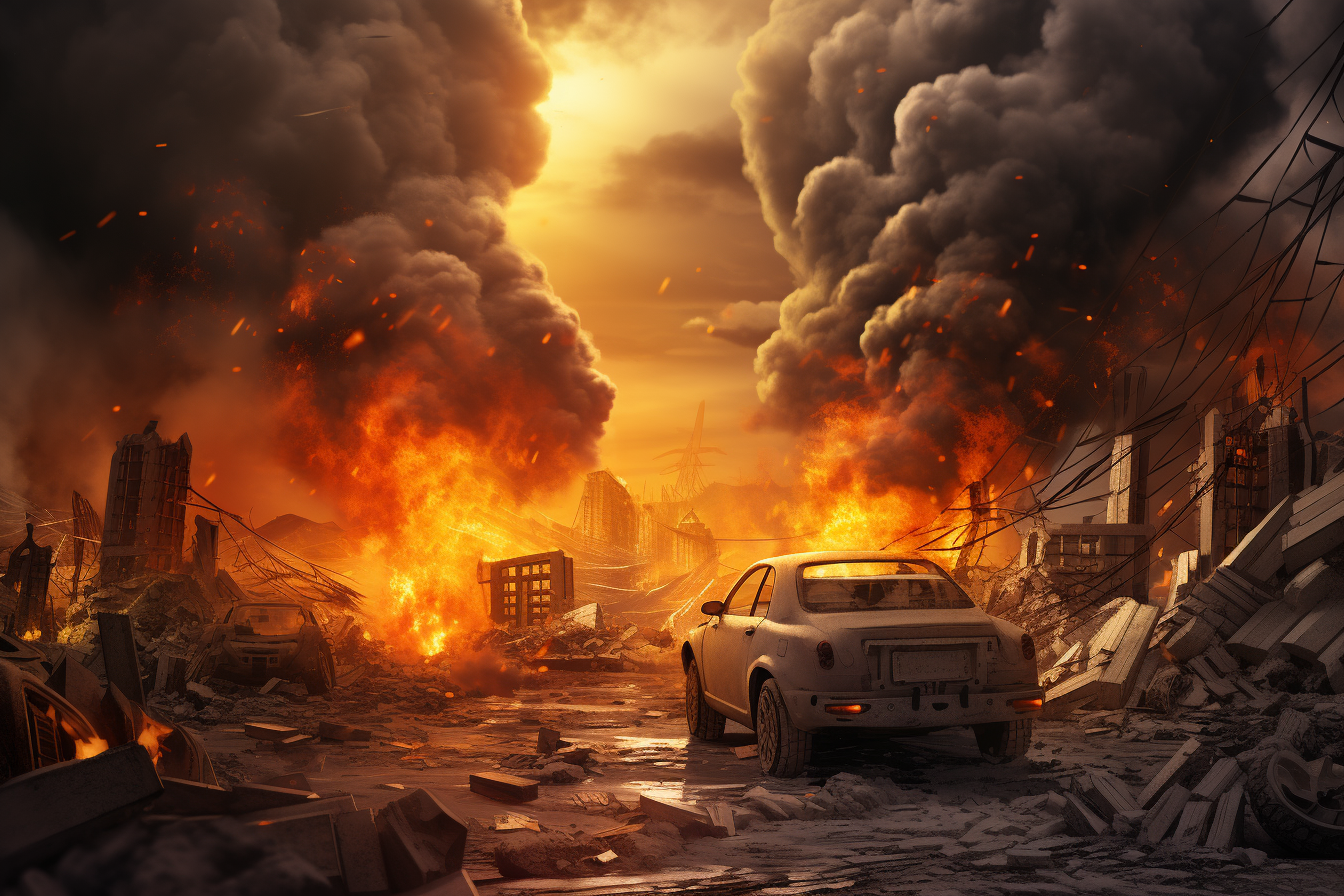 Hyperrealistic Bitcoin Apocalypse Artwork