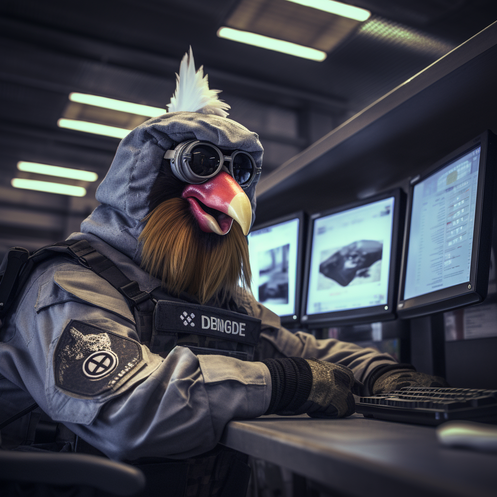 Chicken holding Bitcoin chased on CSGO