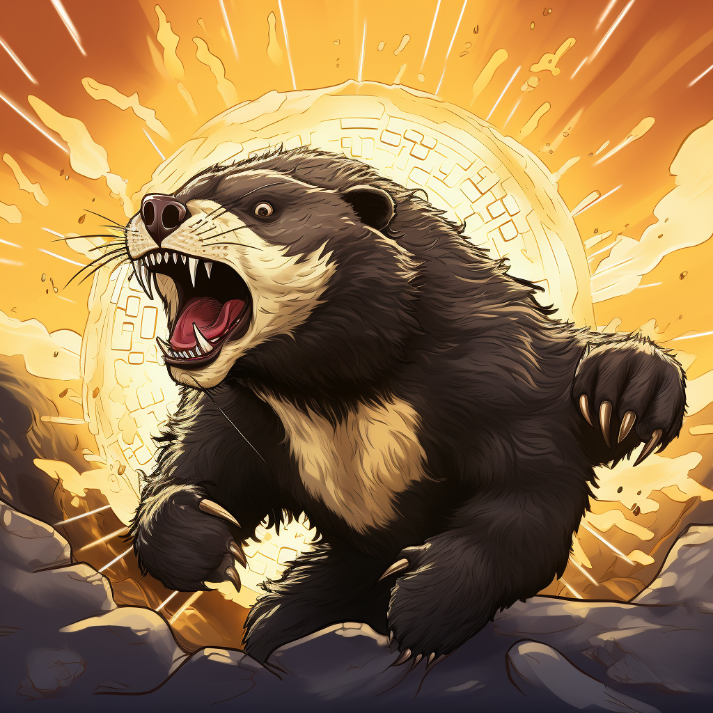 Bitcoin Honey Badger representing decentralized digital currency