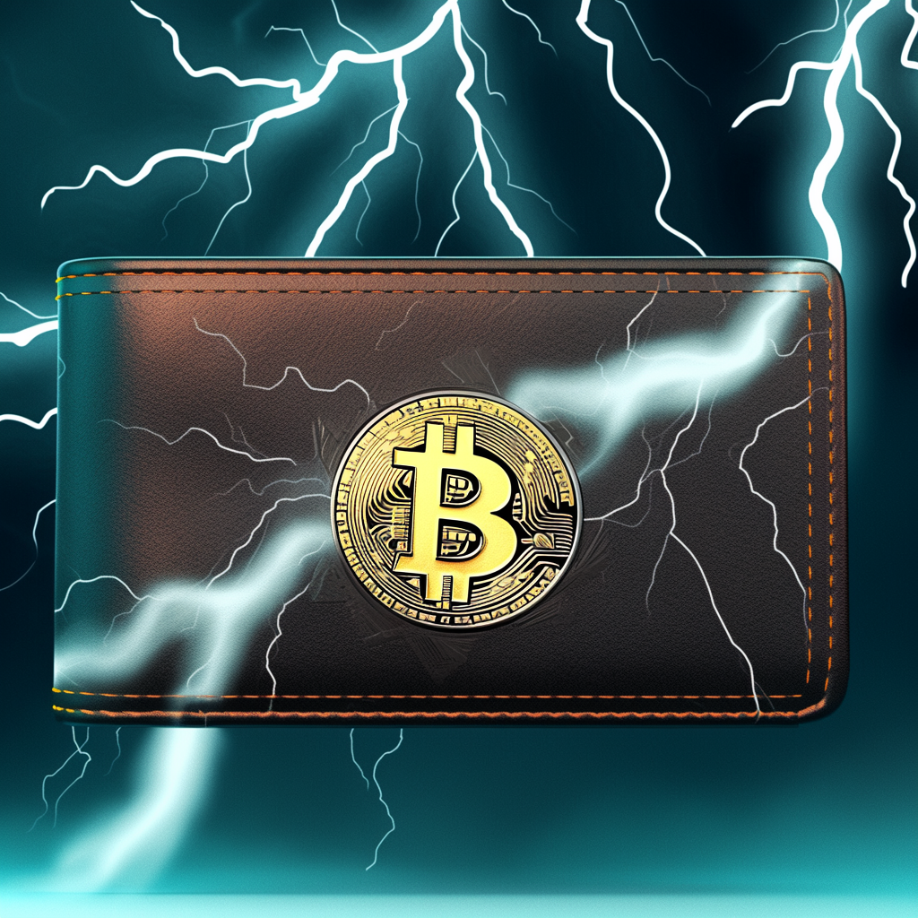 Engraved bitcoin logo on wallet