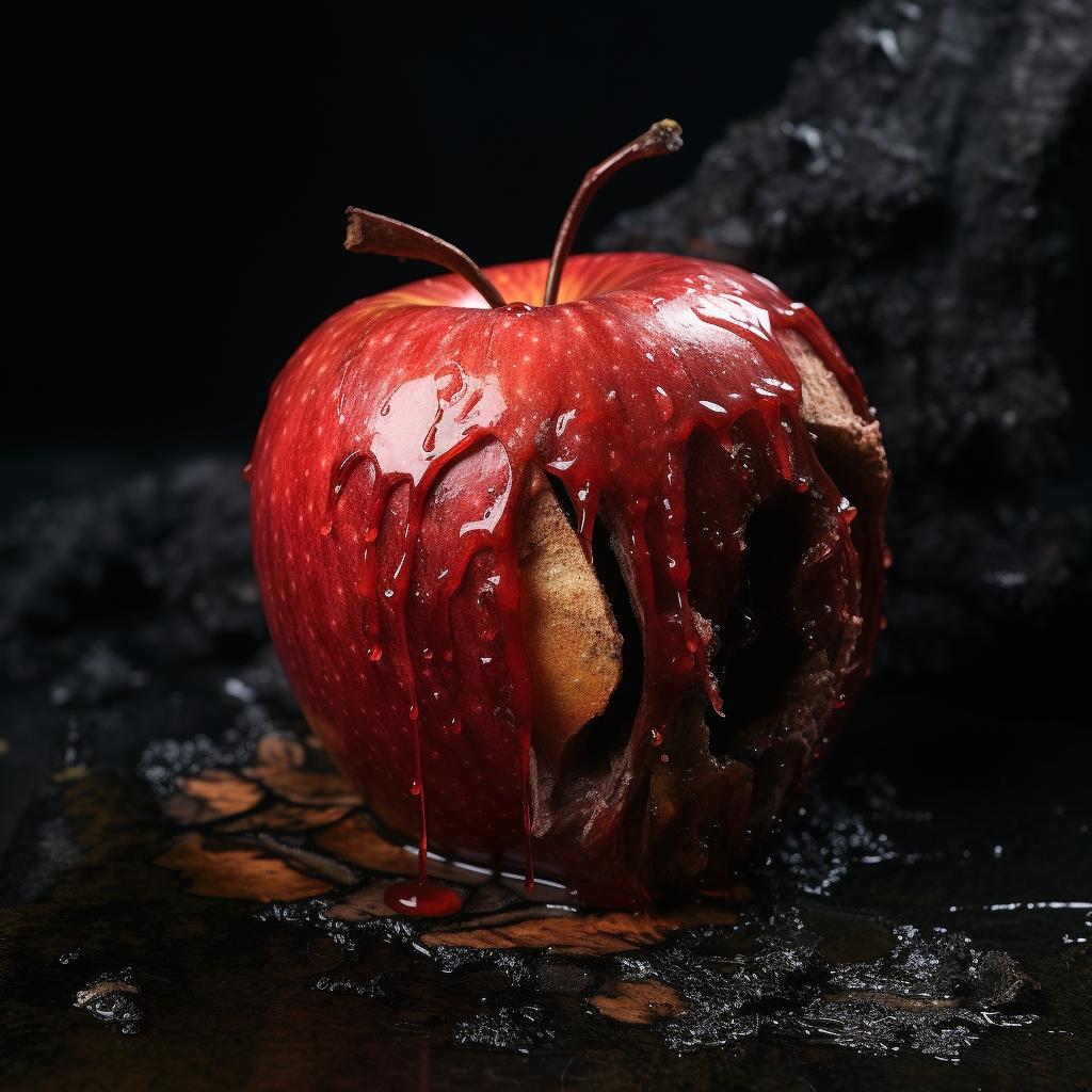 Red apple with a bite