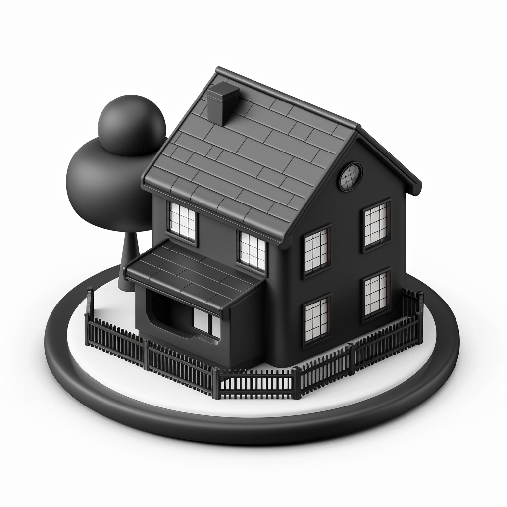 Black 3D House Icon