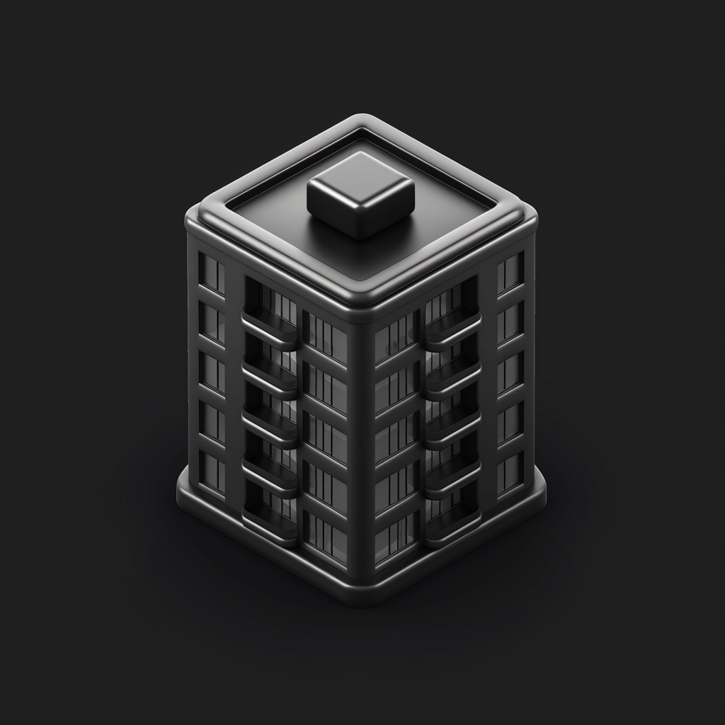 3D black apartment icon design