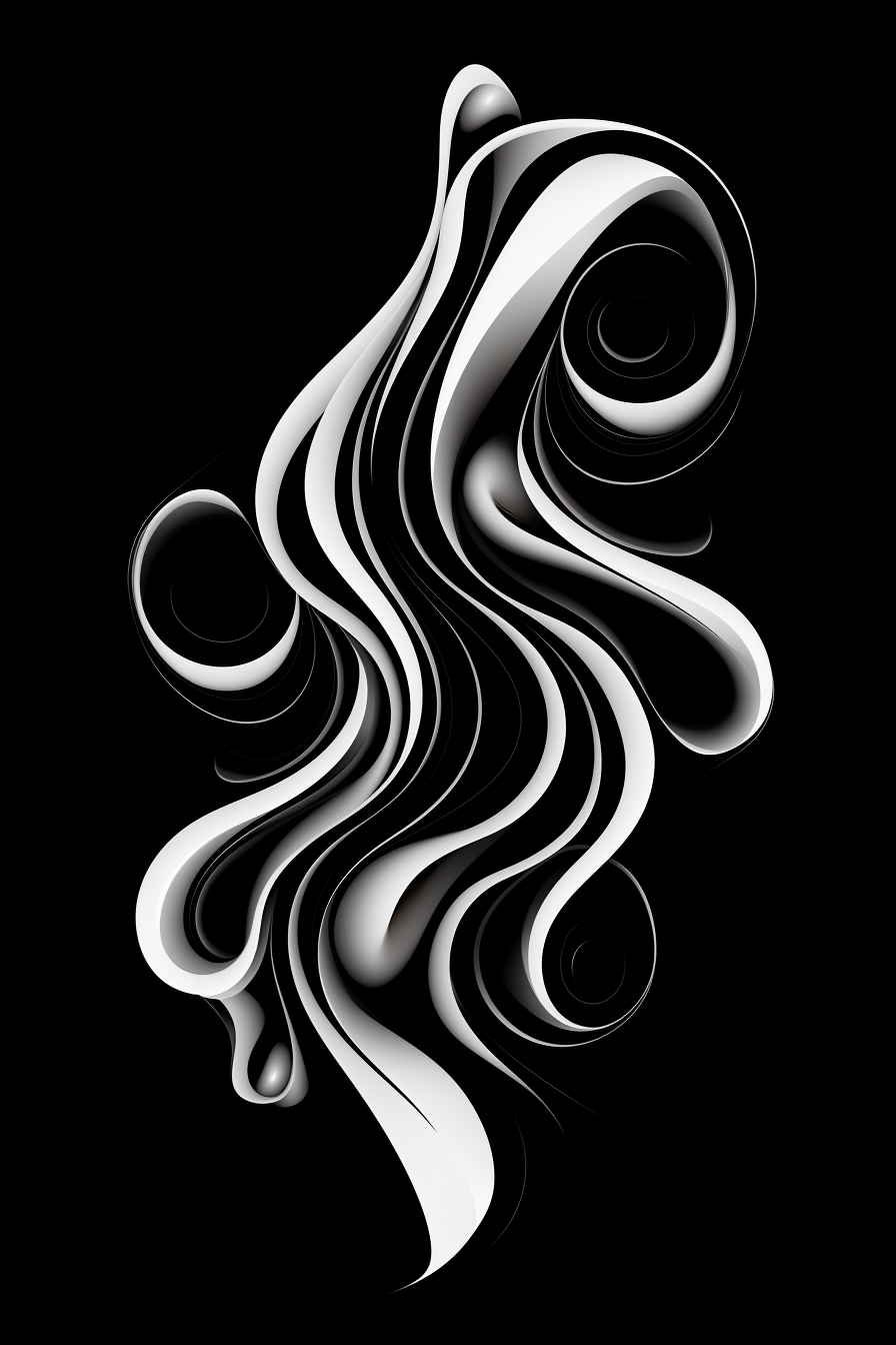 Black Abstract Shape on White Background