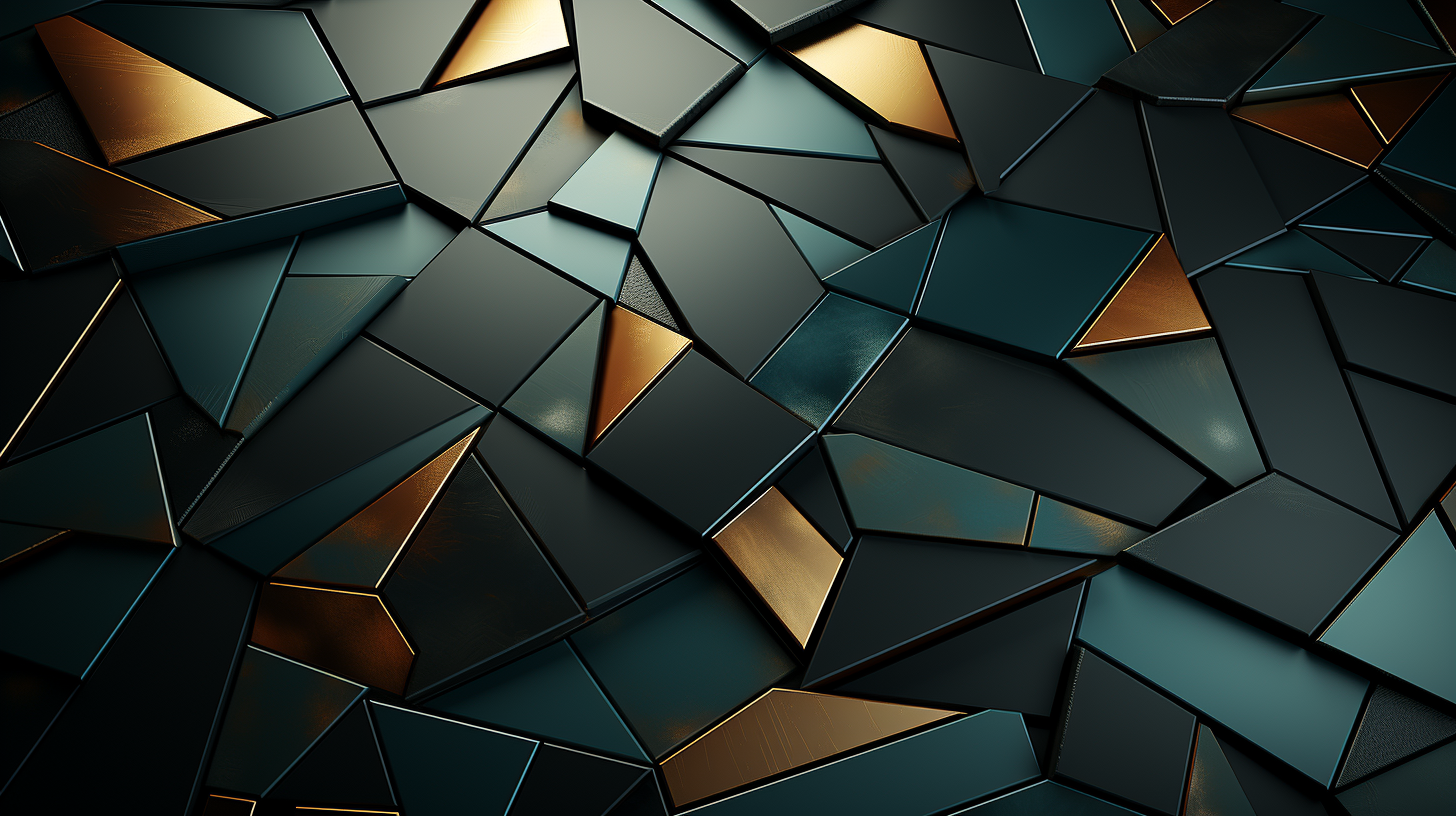 Black abstract taupe and emerald geometric wallpaper