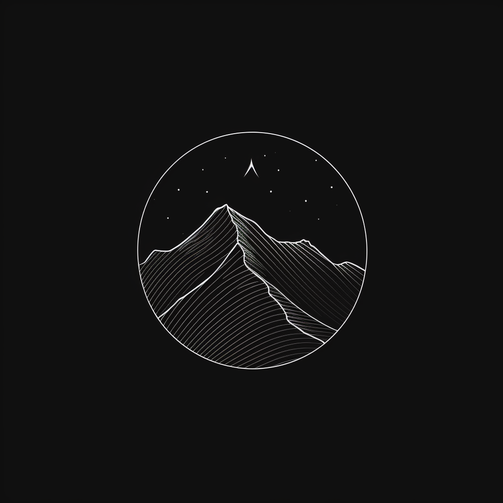 Minimalistic black and white hills