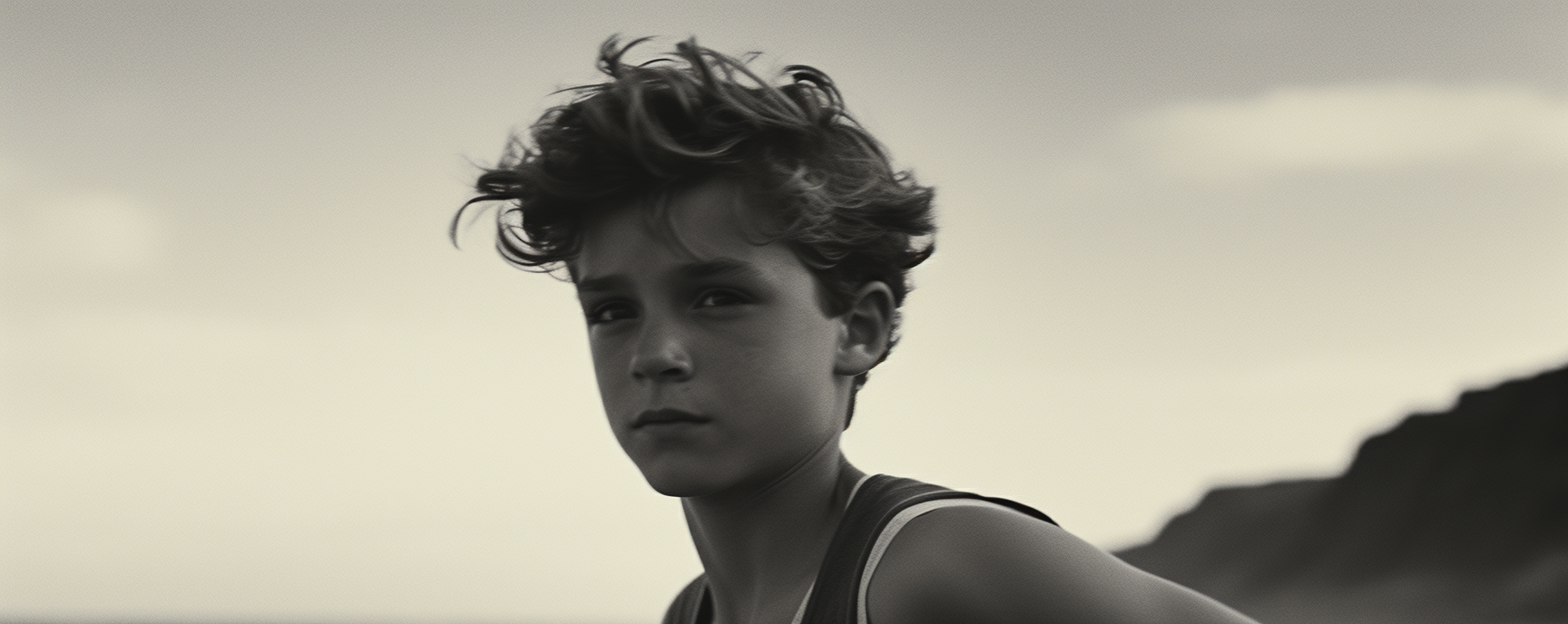 Boy running on the beach