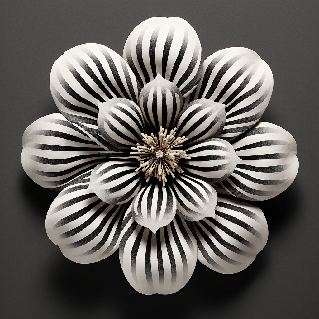 Beautiful black and white striped circus flower