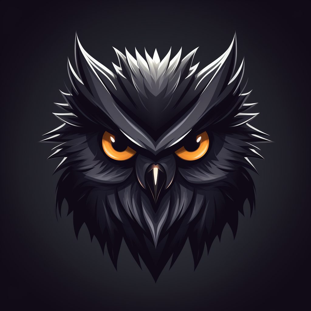 Black Angry Owl Gaming Style Logo