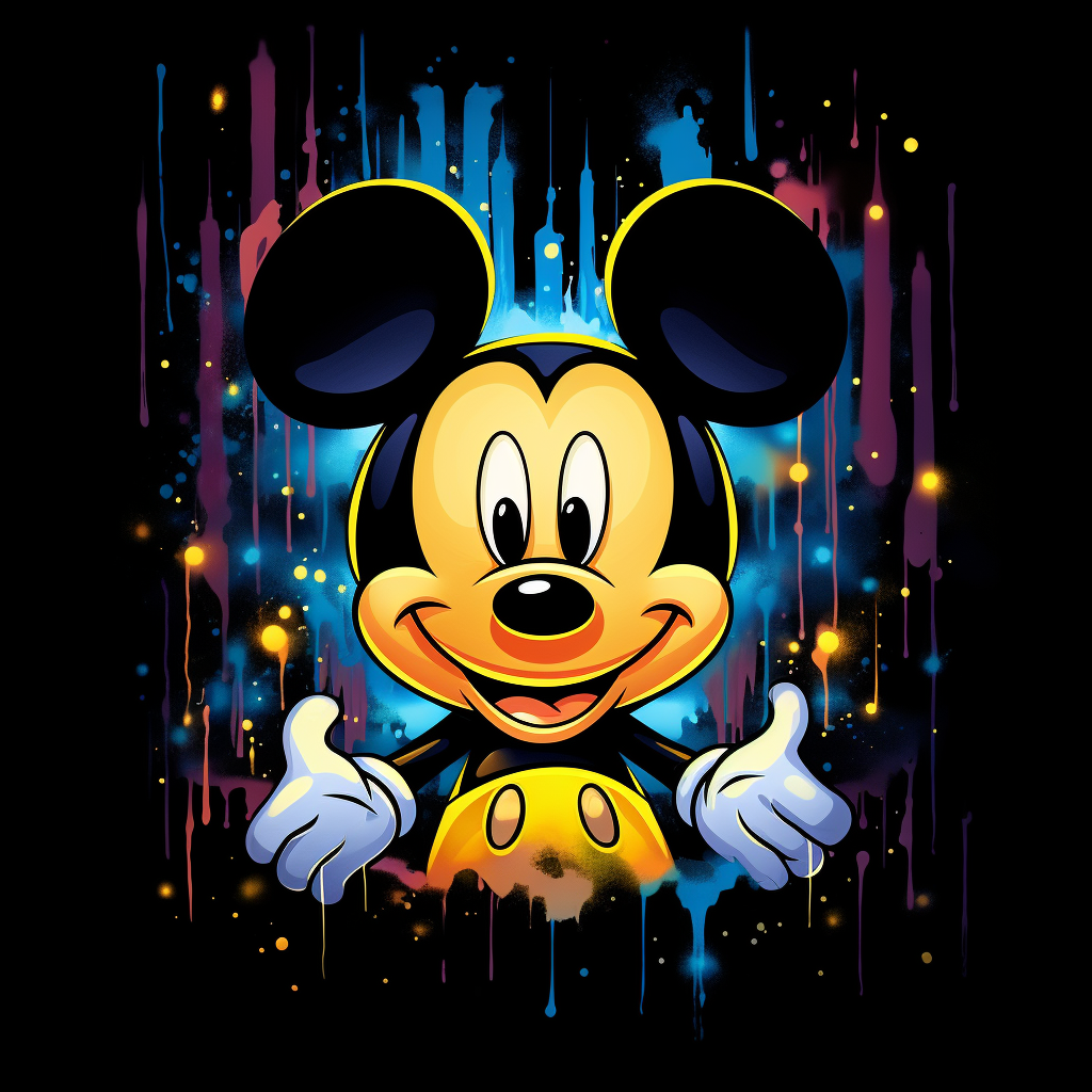 Mickey Mouse on black background