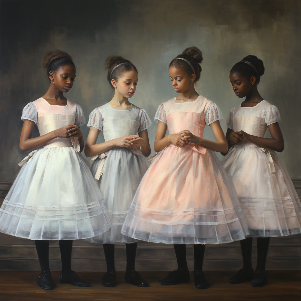 Black ballerinas age 15 in tutus