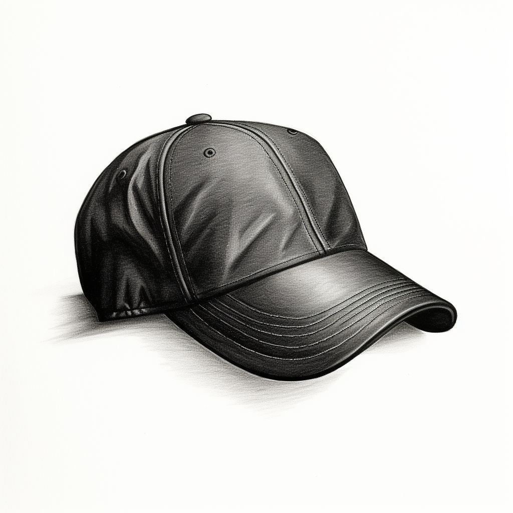 Black Baseball Cap Pencil Illustration