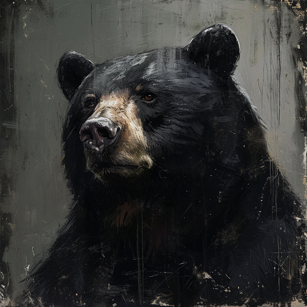 Black bear in Kim Jung-Gi art style