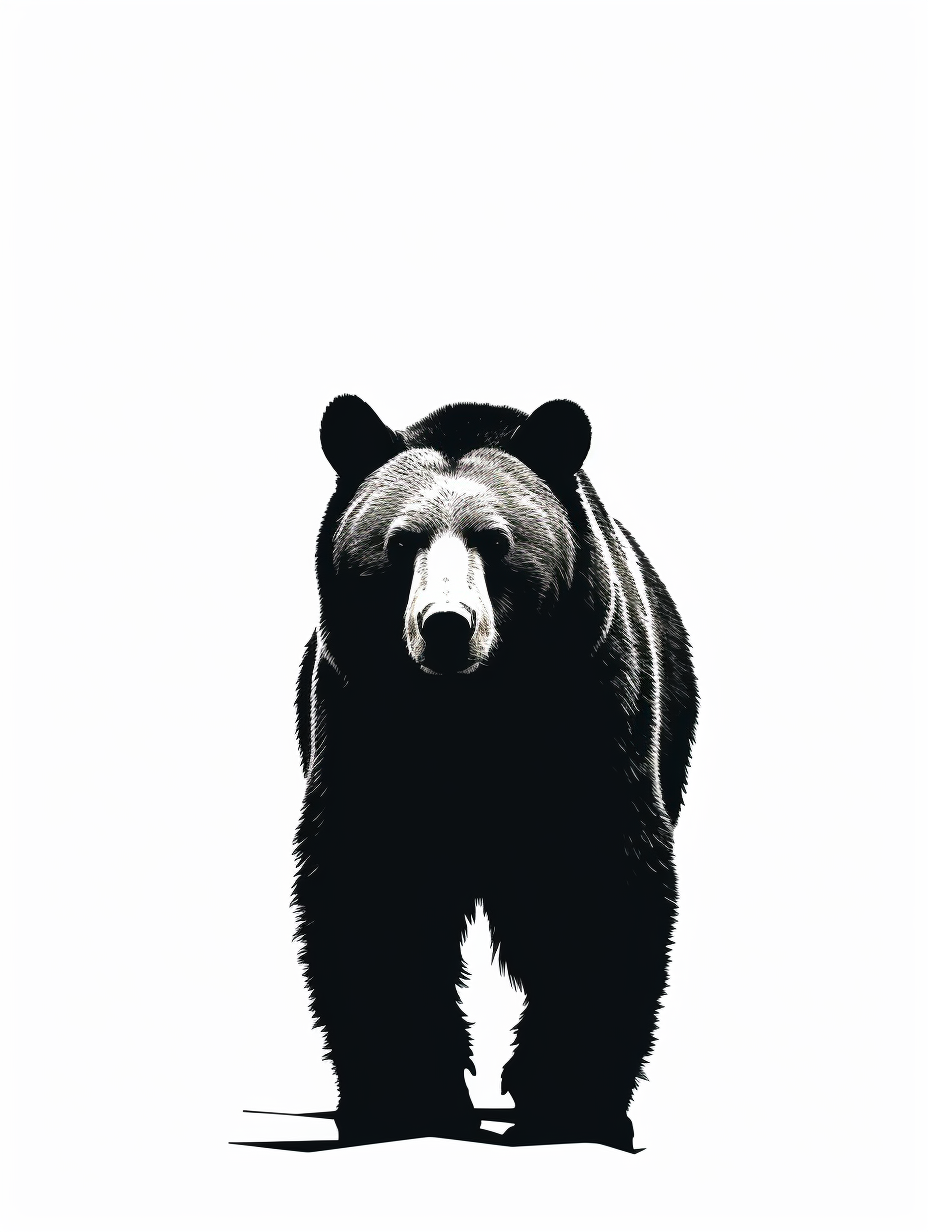 Black bear stencil walking image