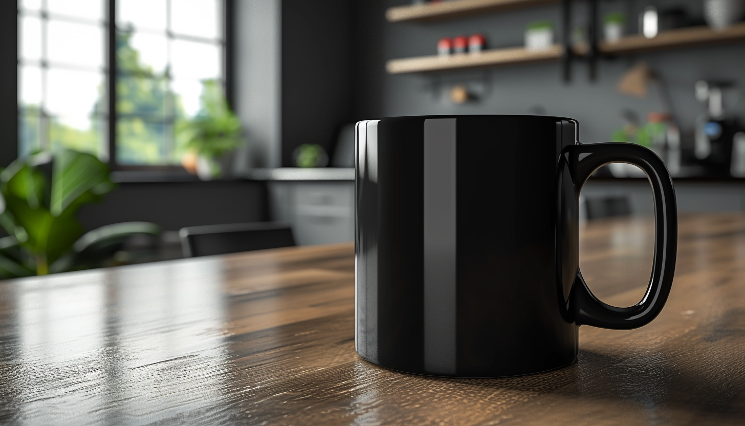 Black blank mug mockup