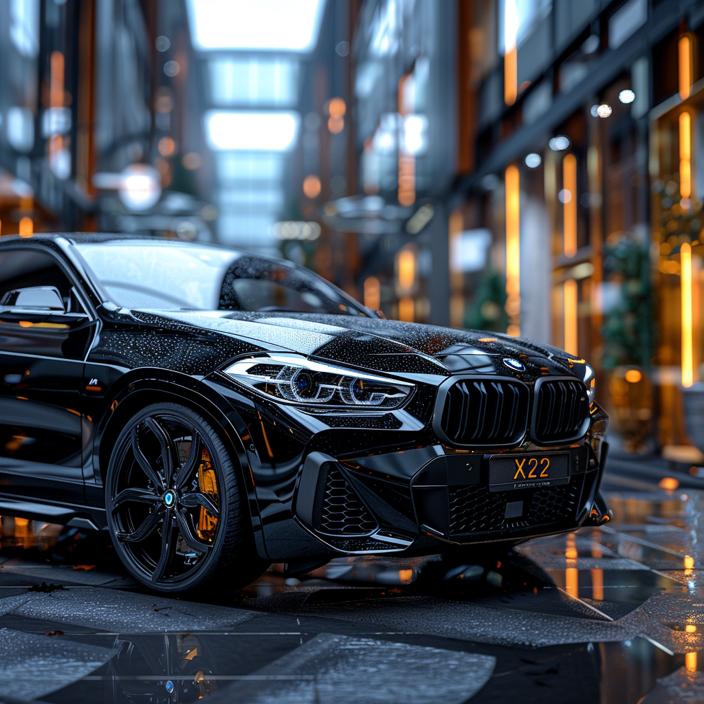 black bmw x2 car parked