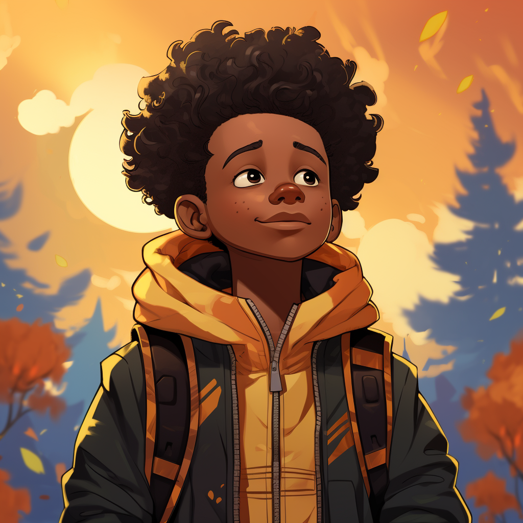 Black boy joy aesthetic cartoon illustration