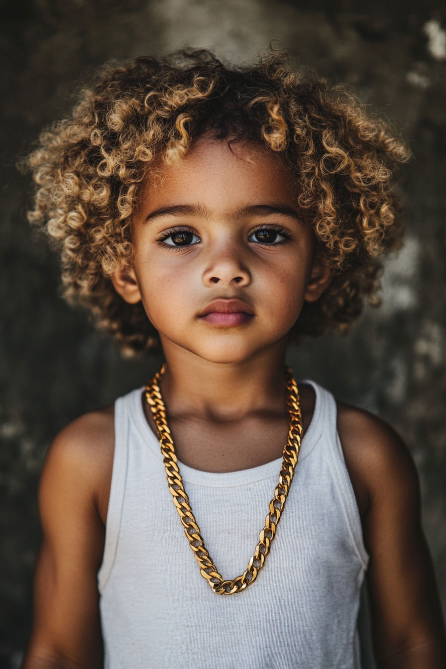 Muscular 5-year-old African American Boy