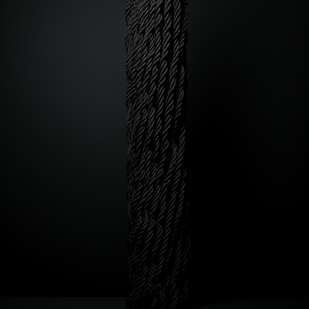 Black braided vertical pole made of nylon