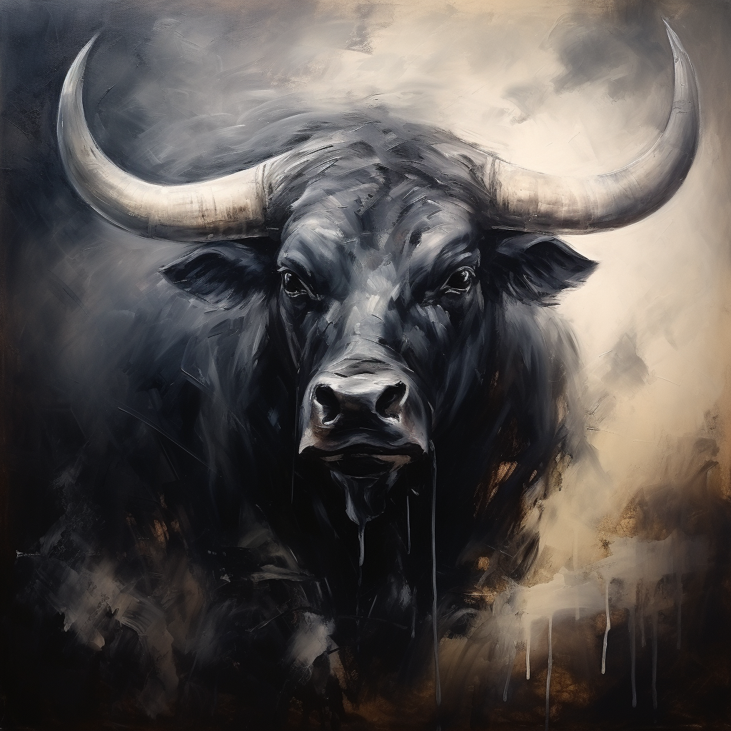 Black bull with soft background light