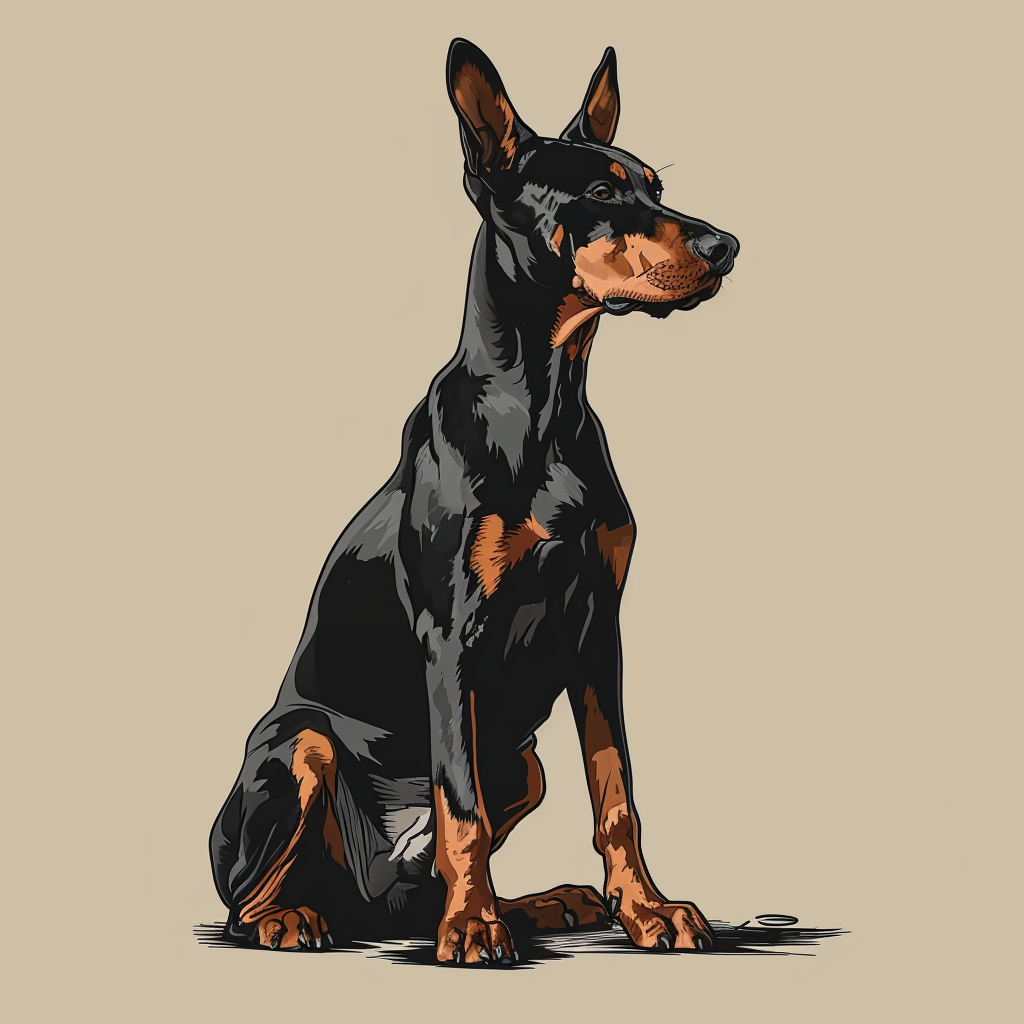 Doberman Full Body Portrait Aristocats