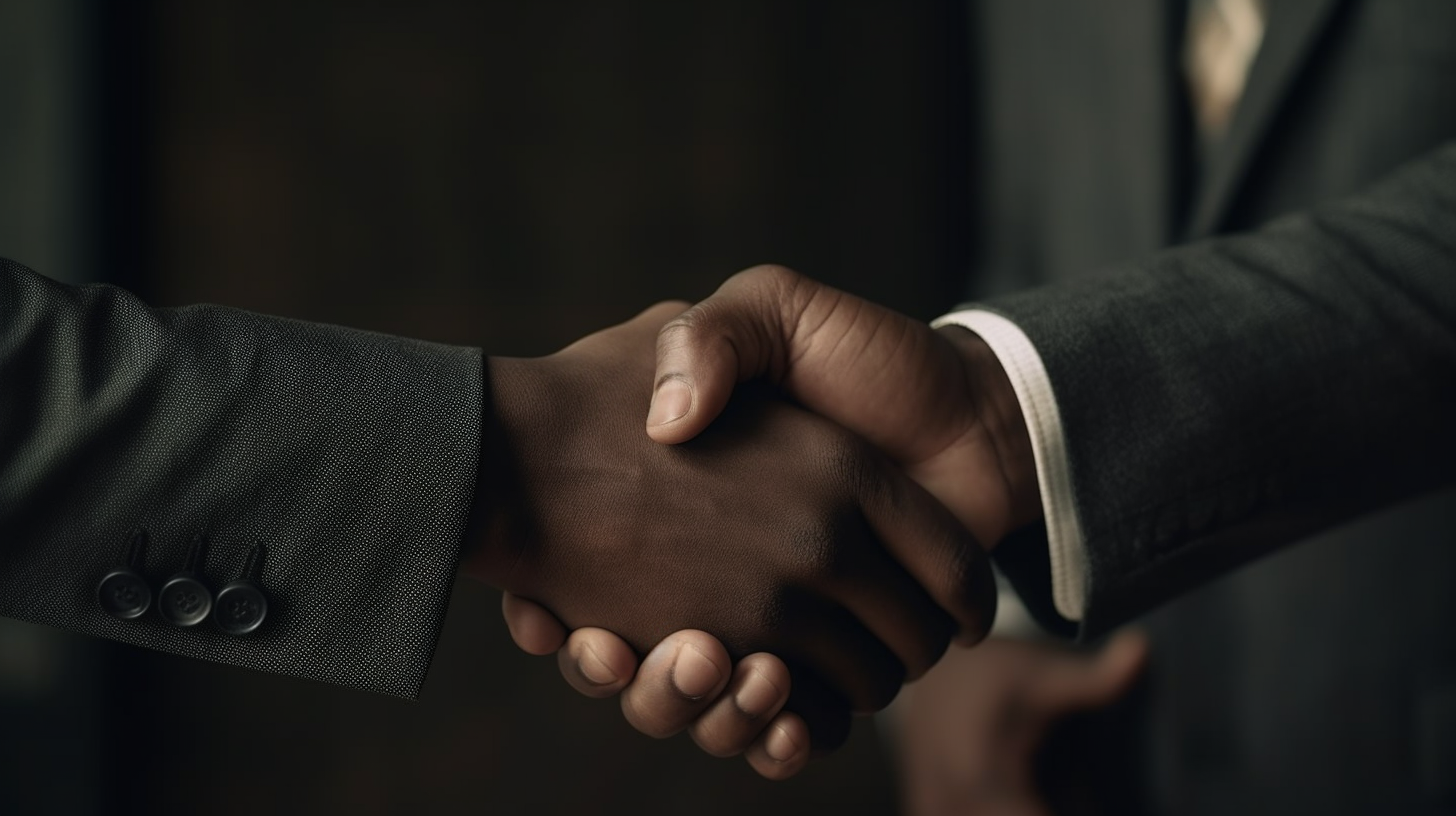 Close-up of successful business handshake