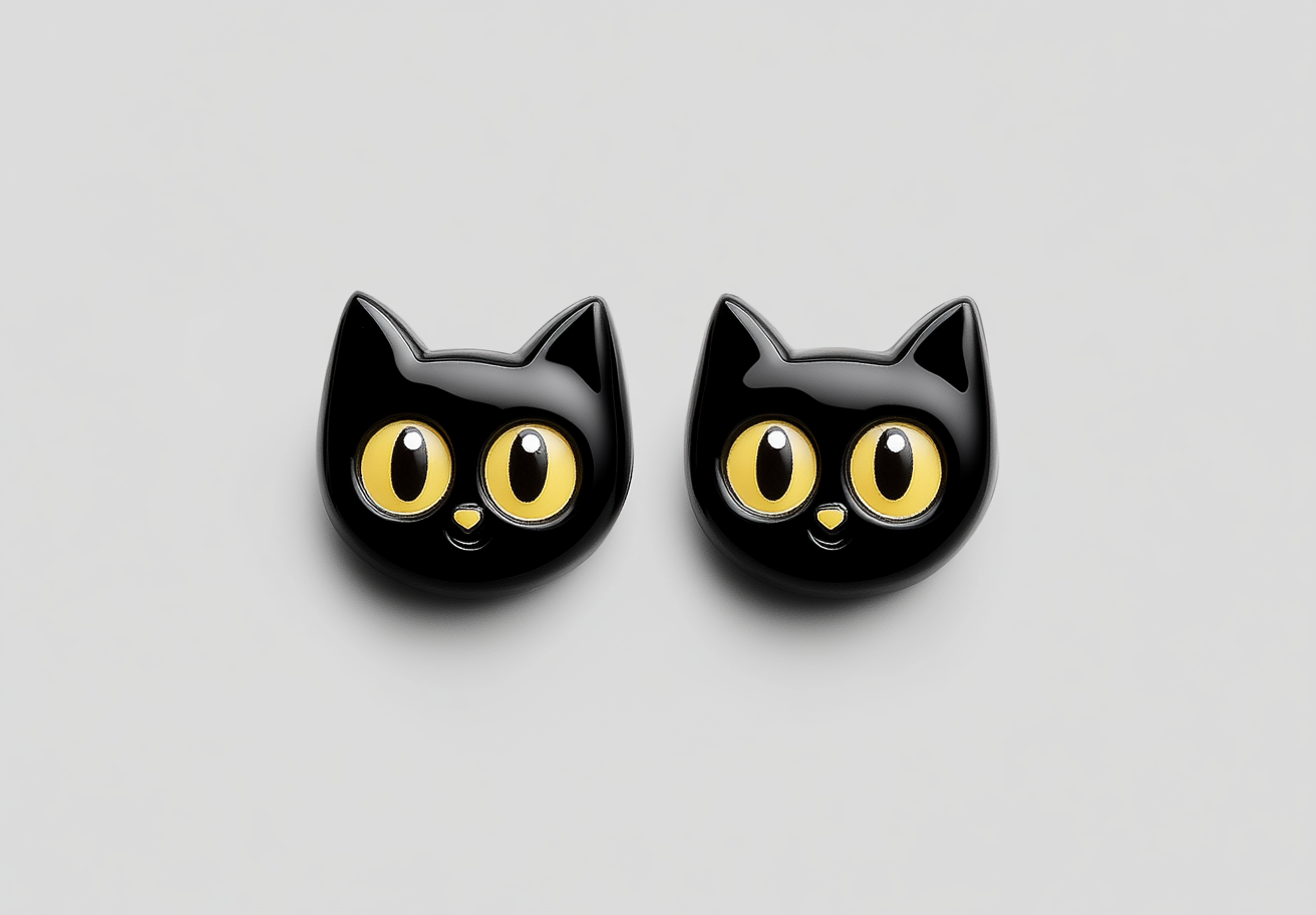 Black Cat Cartoon Earrings