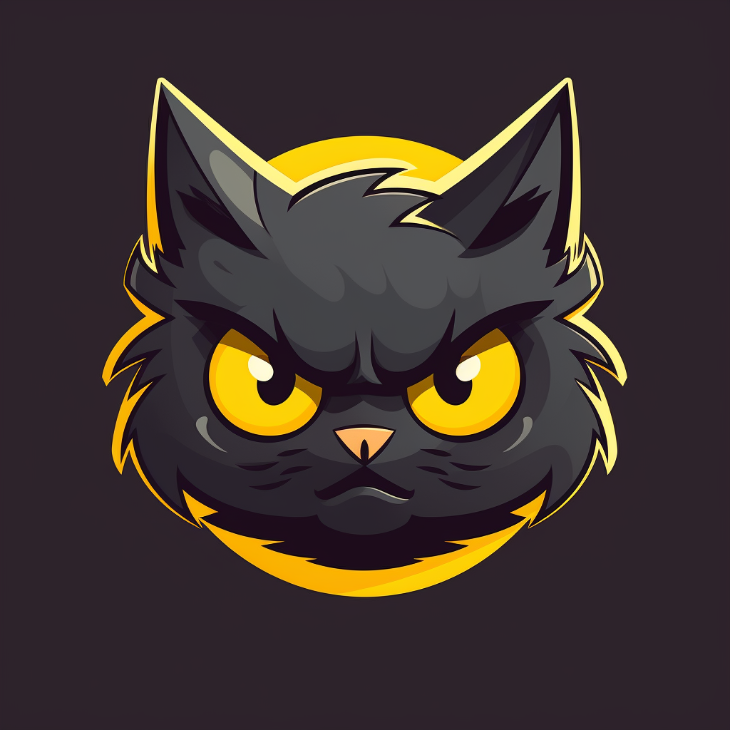 Cool and Funny Black Cat Logo