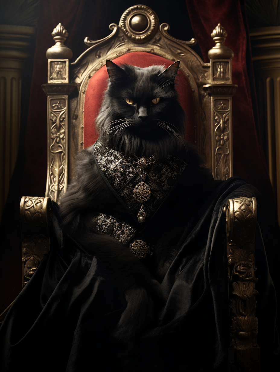 Black Cat in Throne Raiment