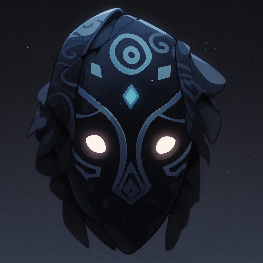 Black Ceramic Mask with Void-Infused Runes and Eye Holes