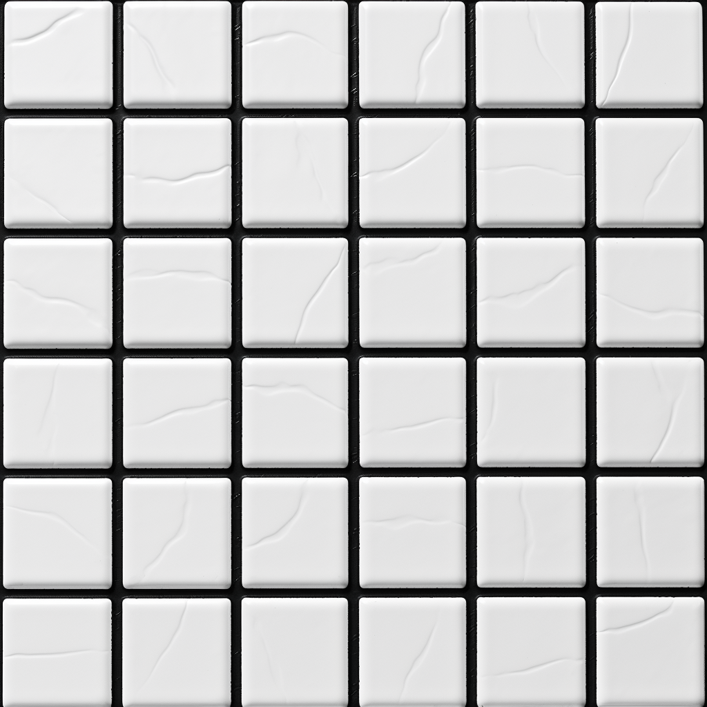 Black ceramic tiles with white grout pattern