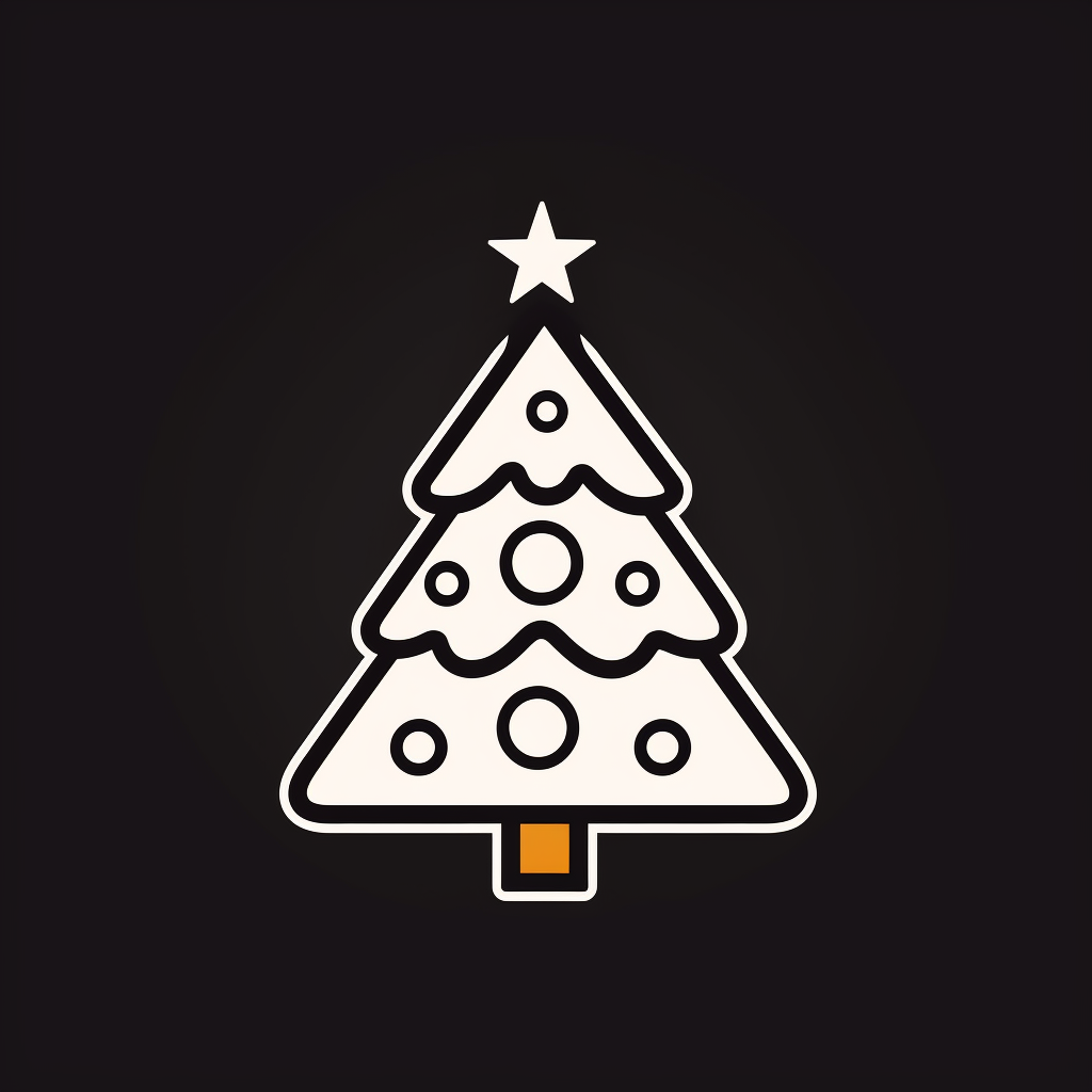 Simple black Christmas tree icon