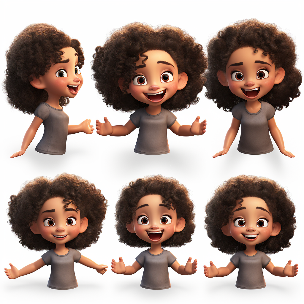 Black Curly Hair Girl Smiling Poses