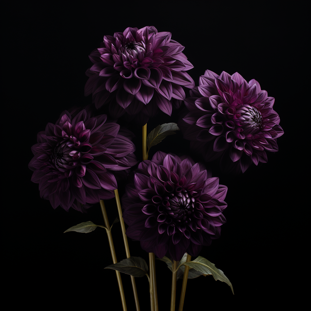 Beautiful black dahlia flower bundle