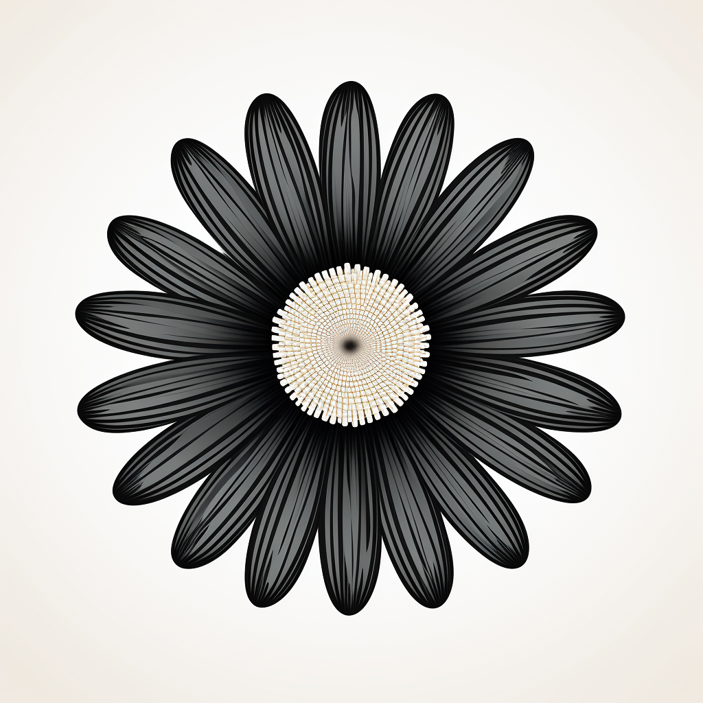 Beautiful black daisy silhouette