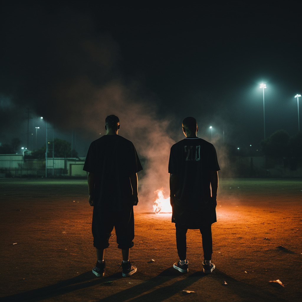 Two black devils in oversized t-shirt