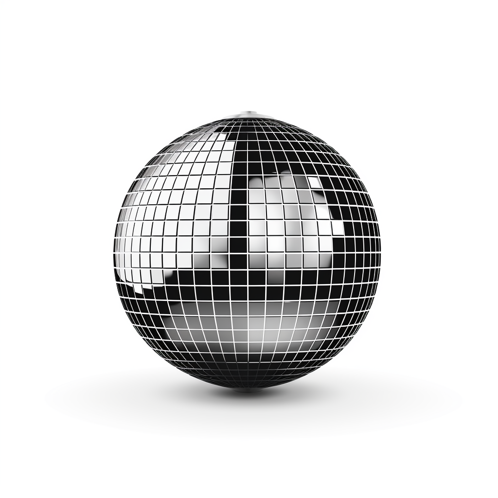 Minimal black disco ball illustration