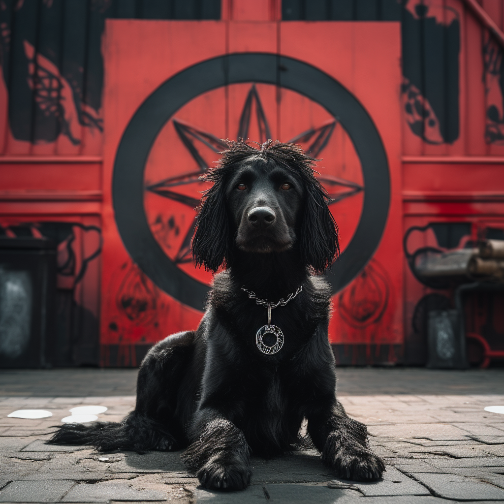 Black dog at peace demonstration