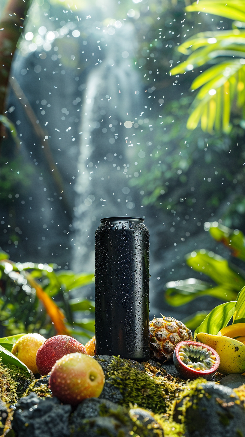 Refreshing Tropical Fruits and Drink Can