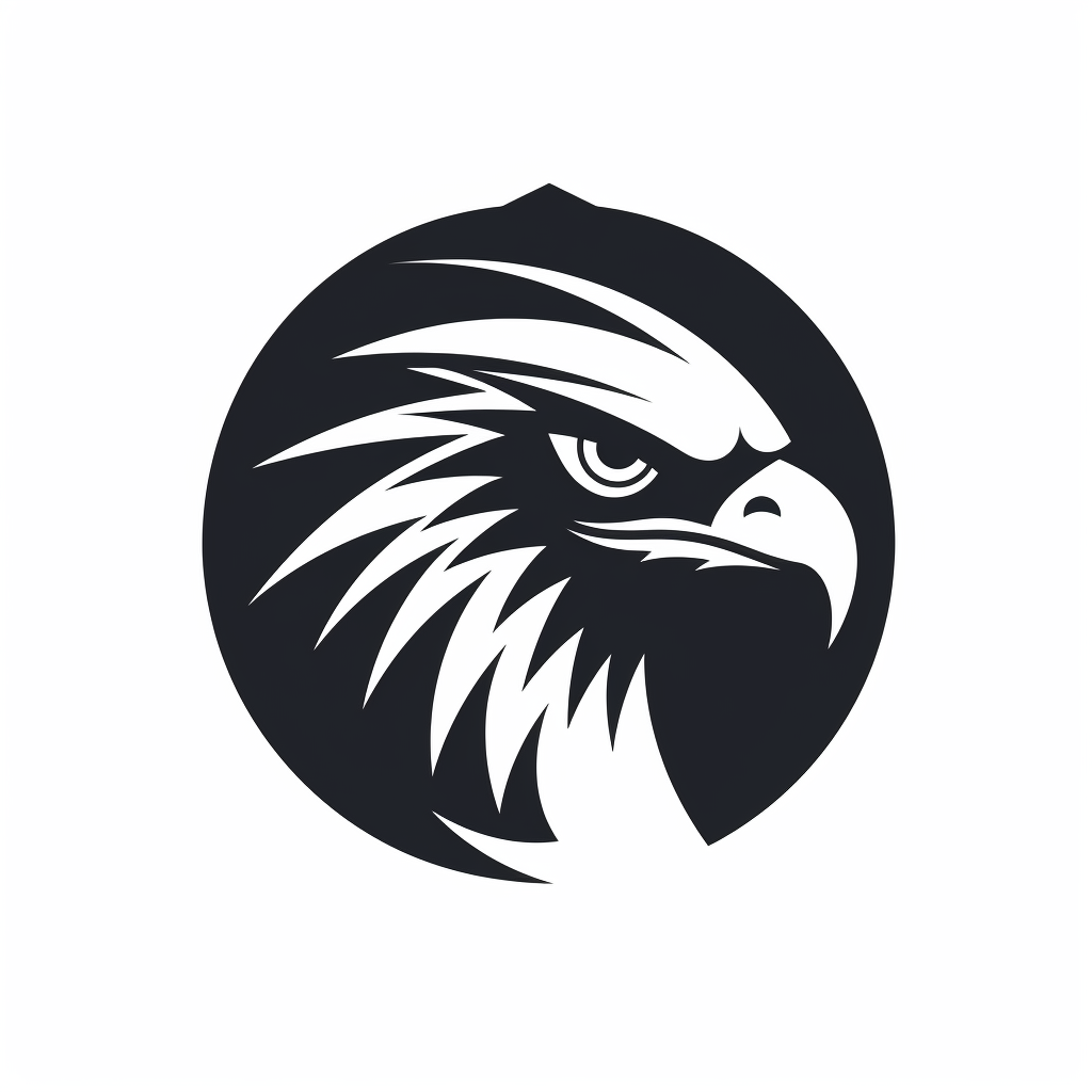 Abstract black eagles head logo on white background