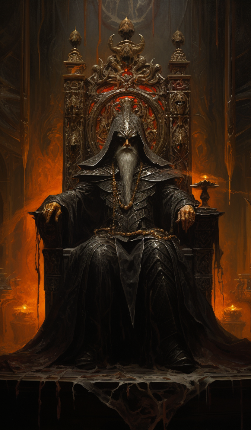 Emperor of the Black Empire on Throne