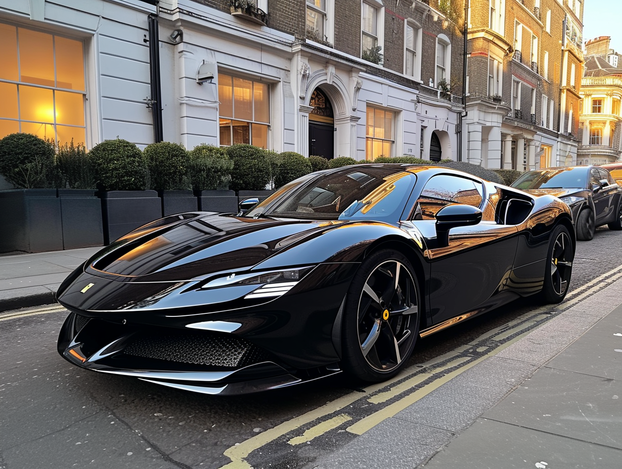 Black Ferrari SF90 Baja Modified in London