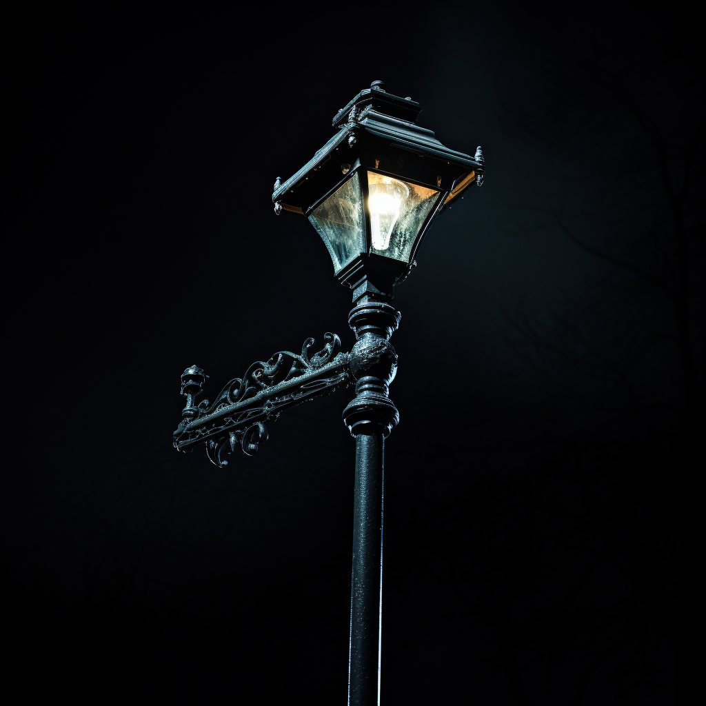 Colorful street light illuminating urban area