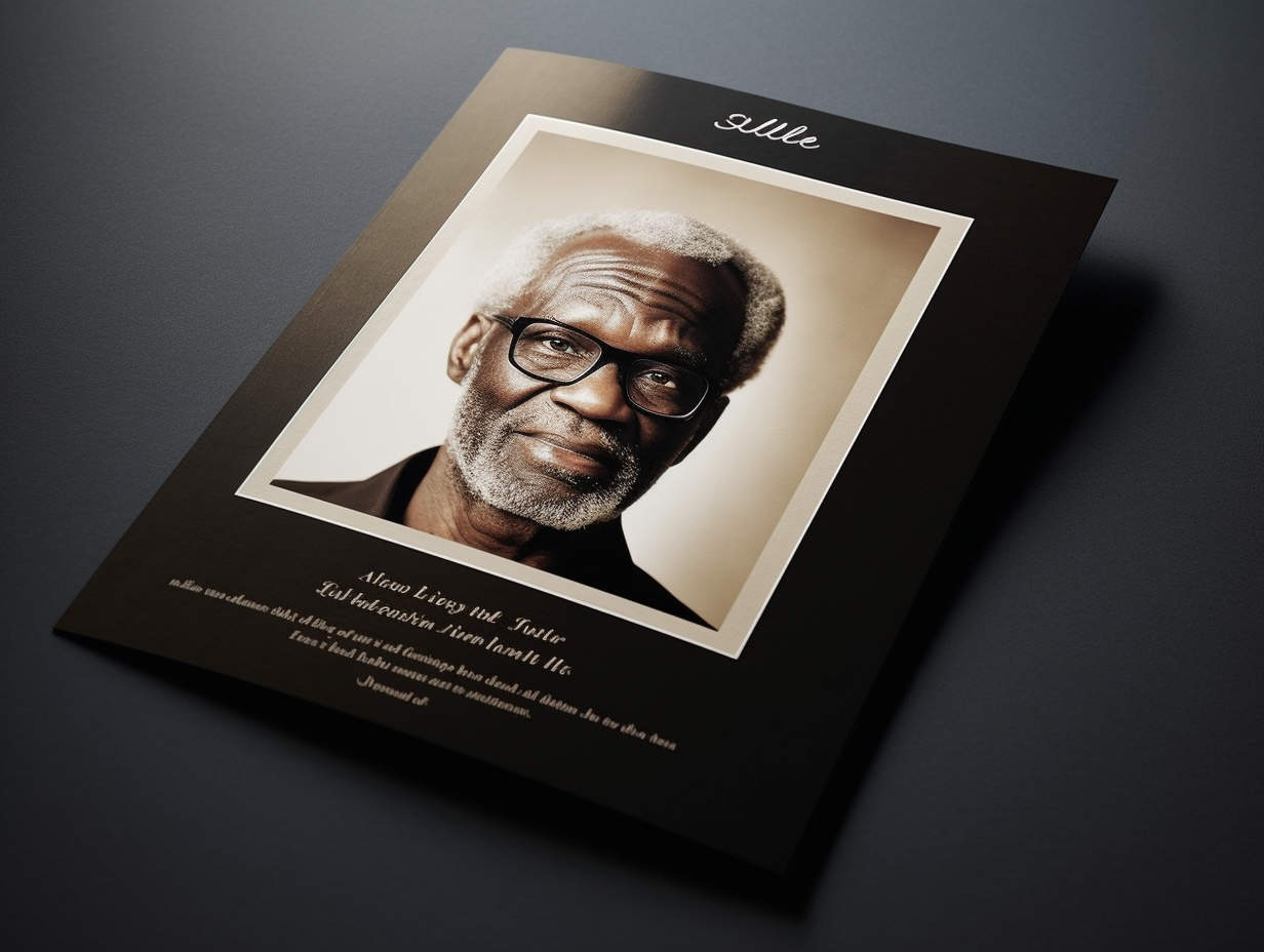 Upscale black funeral program design