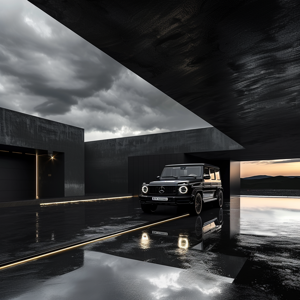 Black G-Wagon in Underground Garage