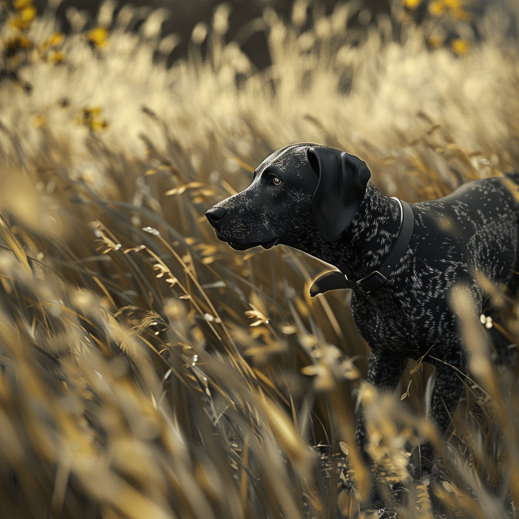 Dog hunting quail in photorealistic 4k