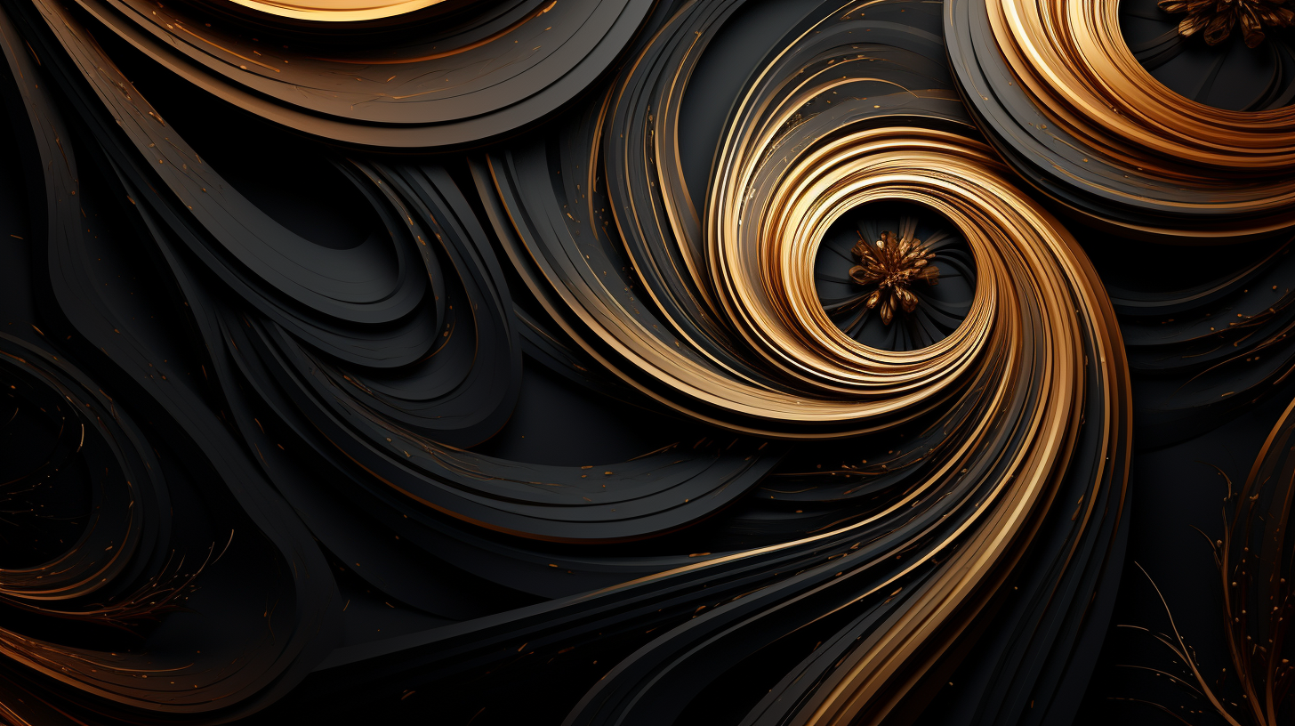 Elegant black, gold, and brown swirly pattern