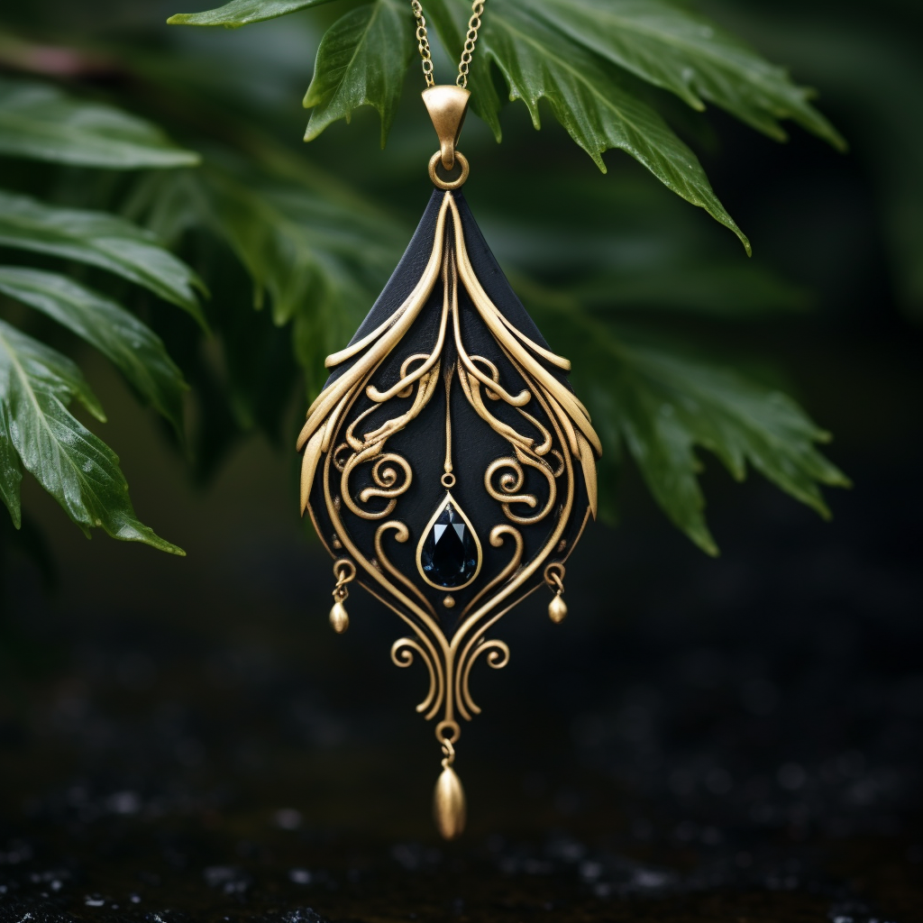 Black gold tear drop design